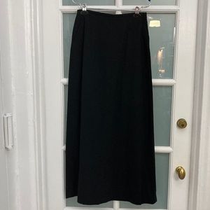 Vintage 1990's Banana Republic Maxi A-line Skirt Black Fine Wool Size: 4